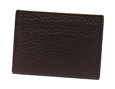 Dark Tan Calfskin Small Credit Card Case